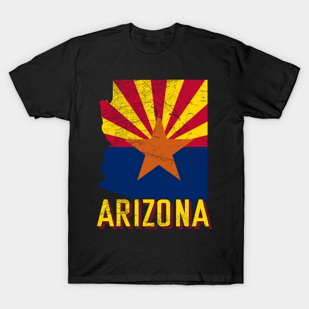 Arizona Flag Map T-Shirt by Mila46